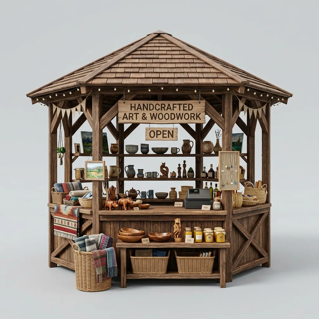 Leie av trekiosk for markeder i Cagliari